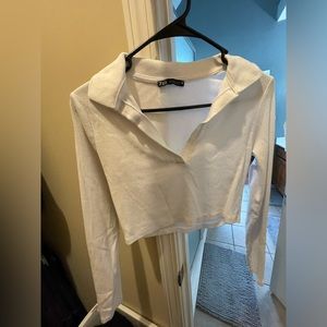 Zara long sleeve crop top